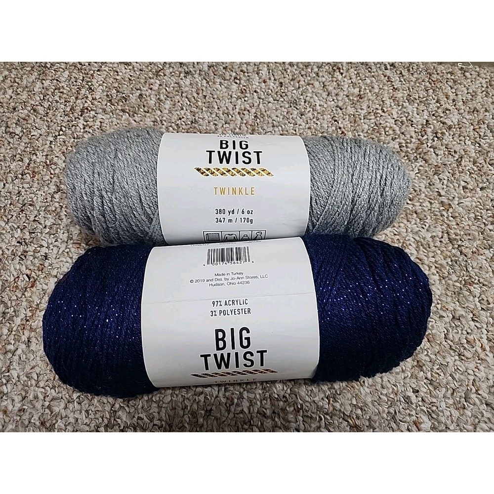 Big Twist Twinkle lot of 2 Grey Sapphire